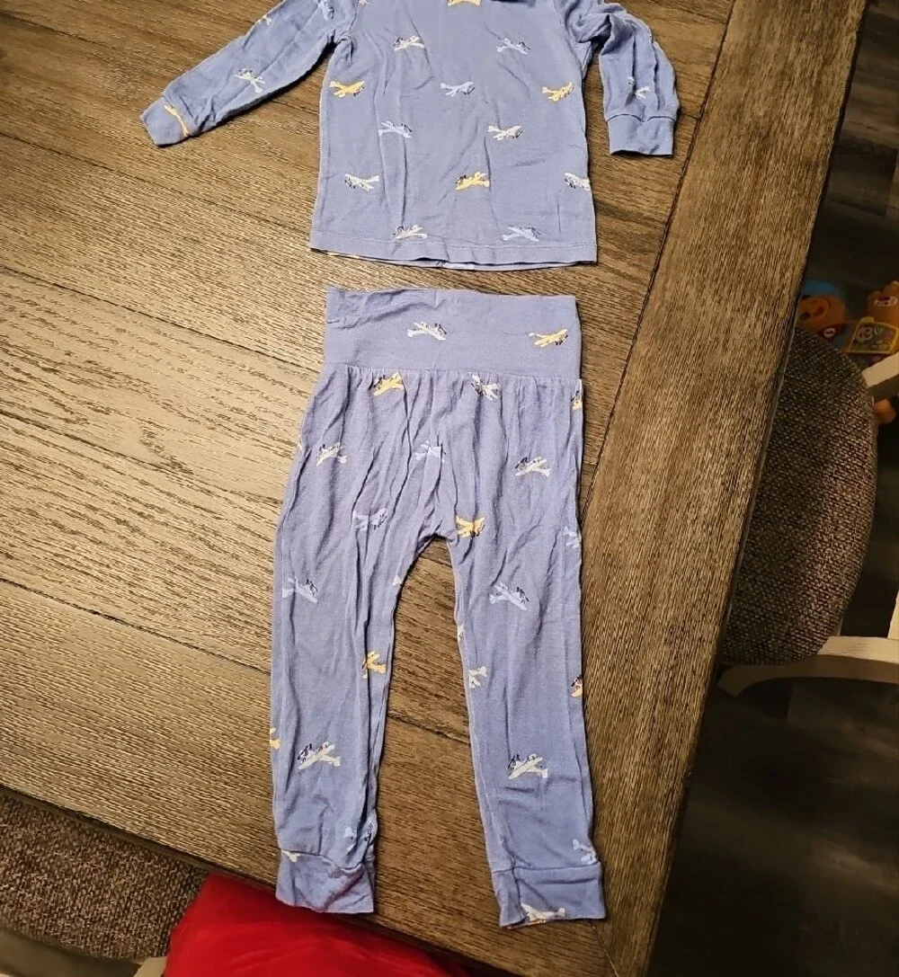 Carters Kids Blue Airplane Print Pajama Set